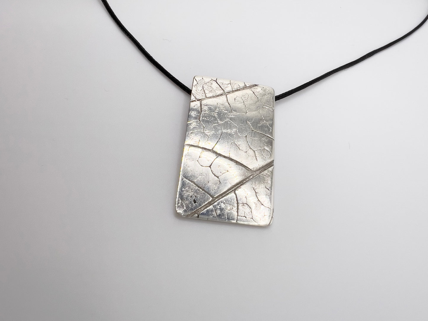 No-24. Silver Leafprint Pendant
