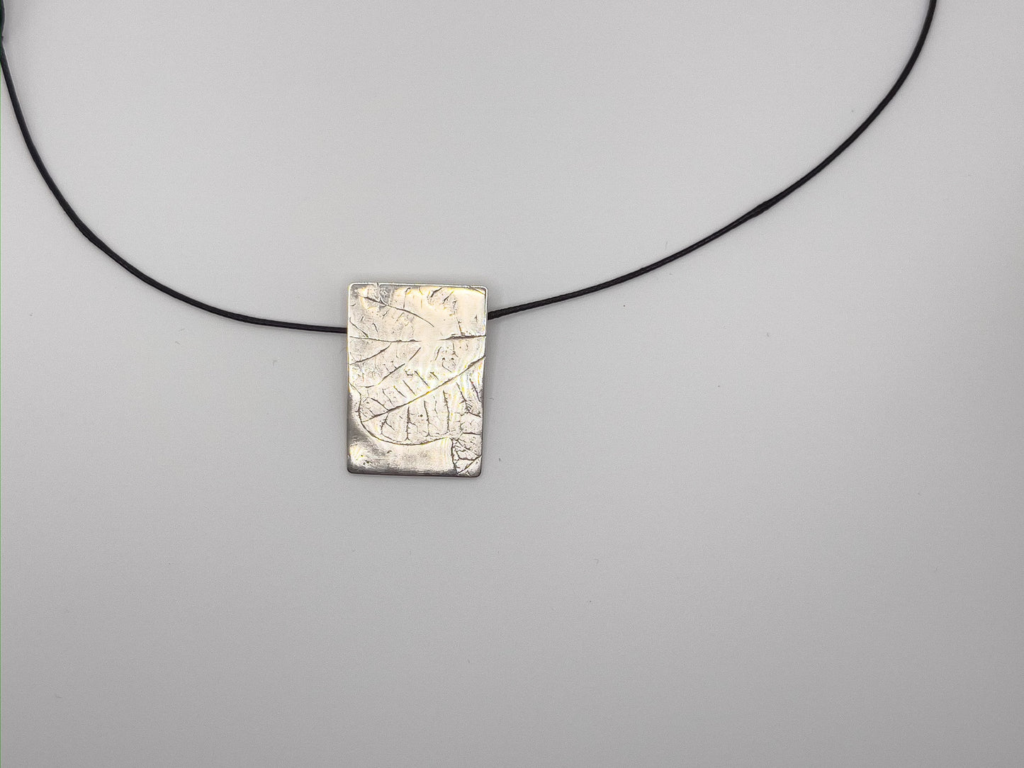 No-27. Silver Leafprint Pendant