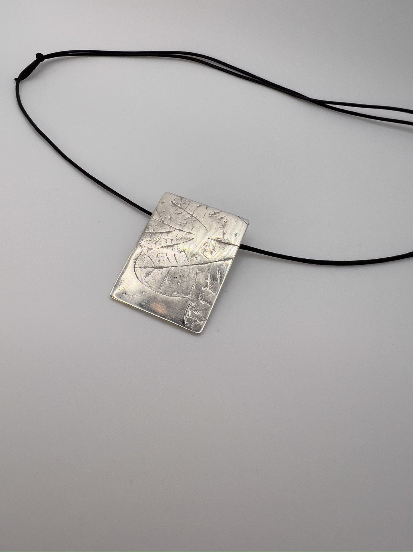 No-27. Silver Leafprint Pendant