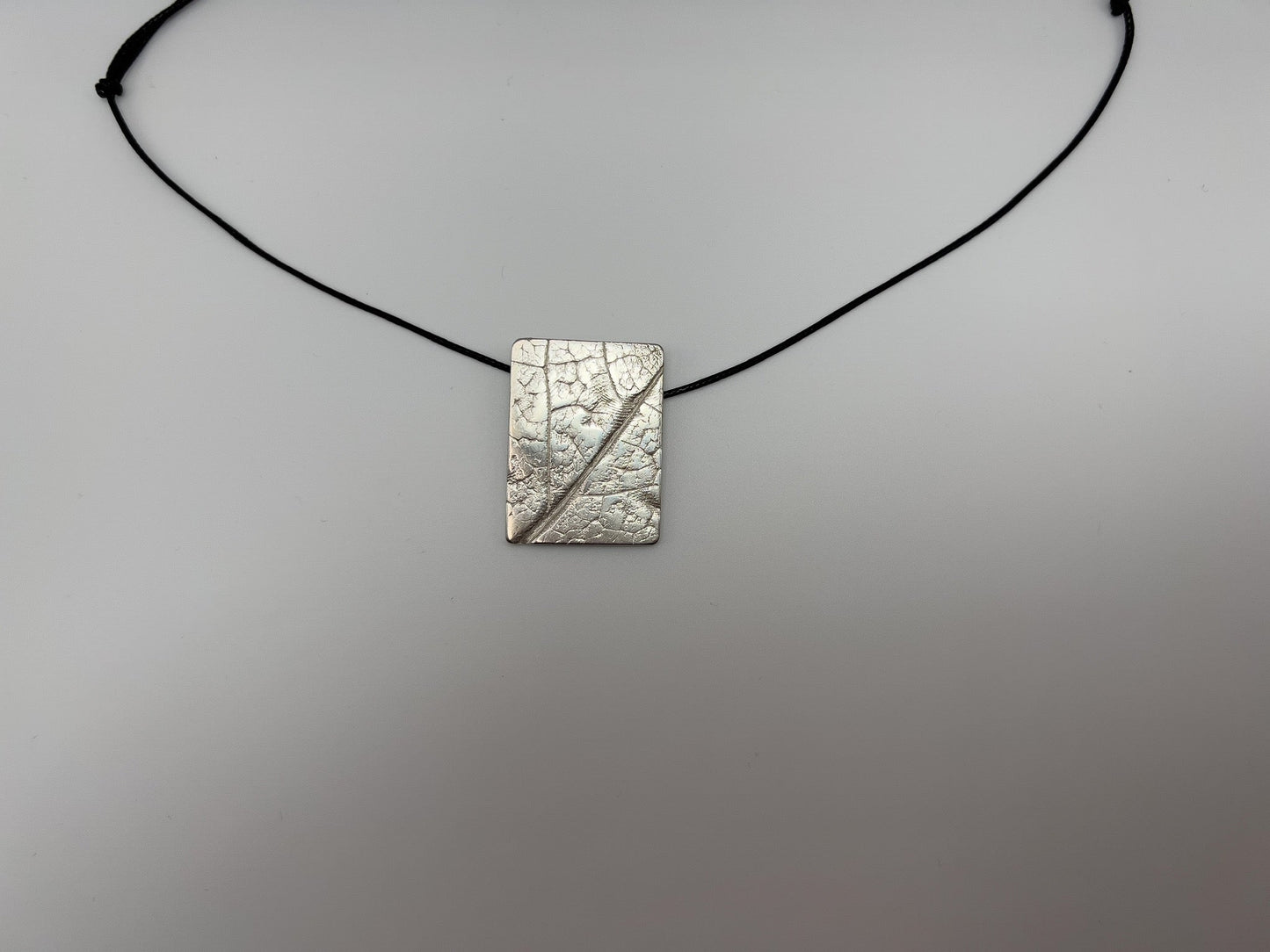 No-28. Silver Leafprint Pendant