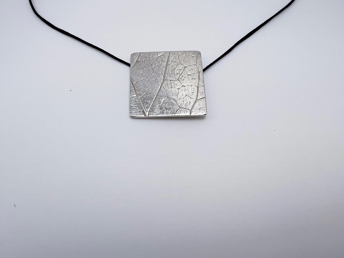 No-30. Silver Leafprint Pendant