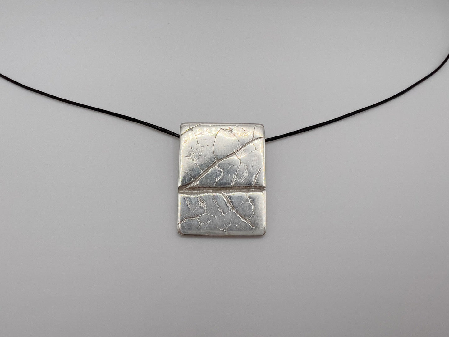 No-38. Silver Leafprint Pendant