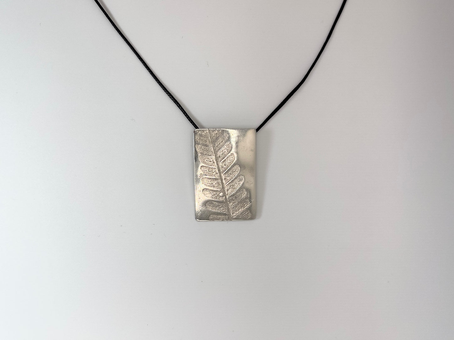 No-49. Silver Leafprint Pendant