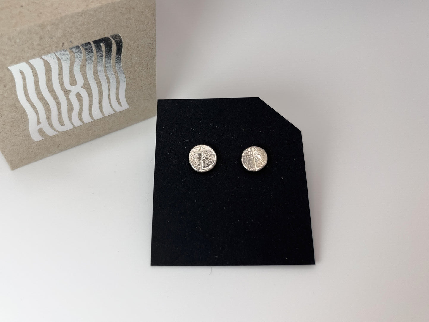 No-58. Silver Leafprint Earring