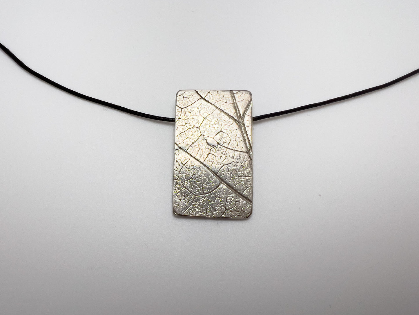 No-19. Silver Leafprint Pendant