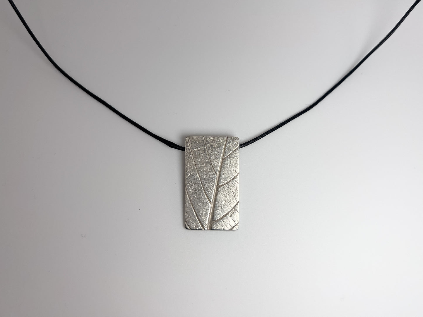 No-21. Silver Leafprint Pendant