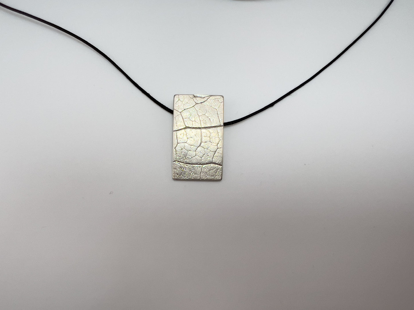 No-23. Silver Leafprint Pendant