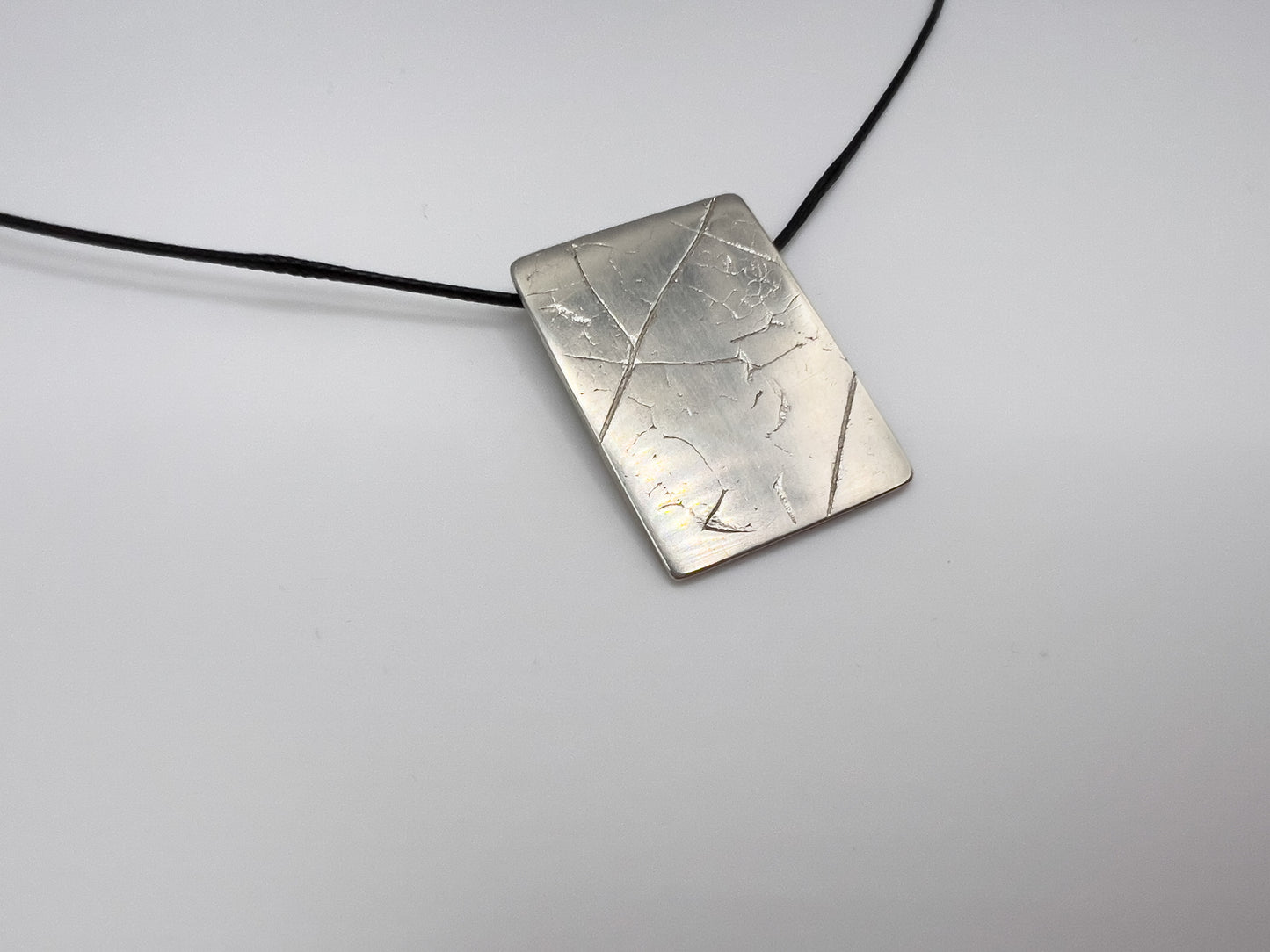 No-33. Silver Leafprint Pendant