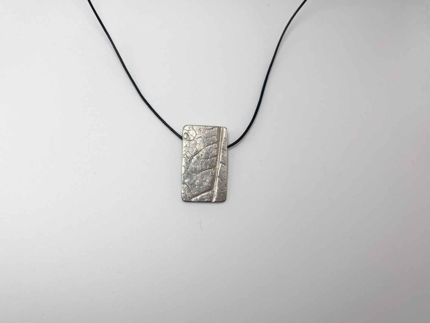No-36. Silver Leafprint Pendant