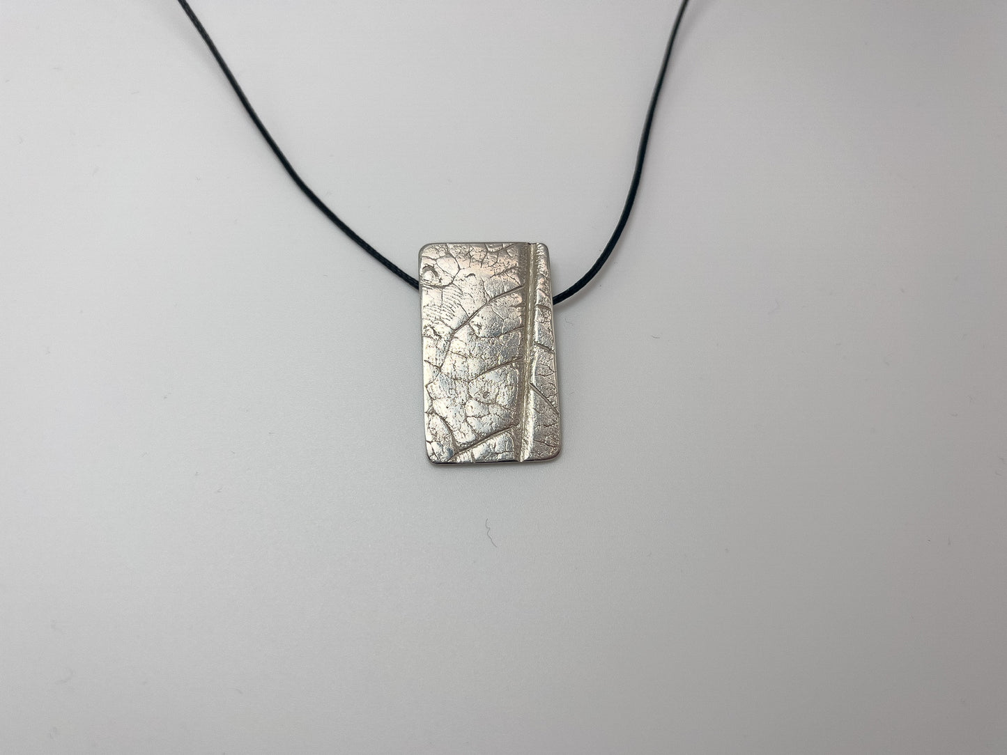No-36. Silver Leafprint Pendant