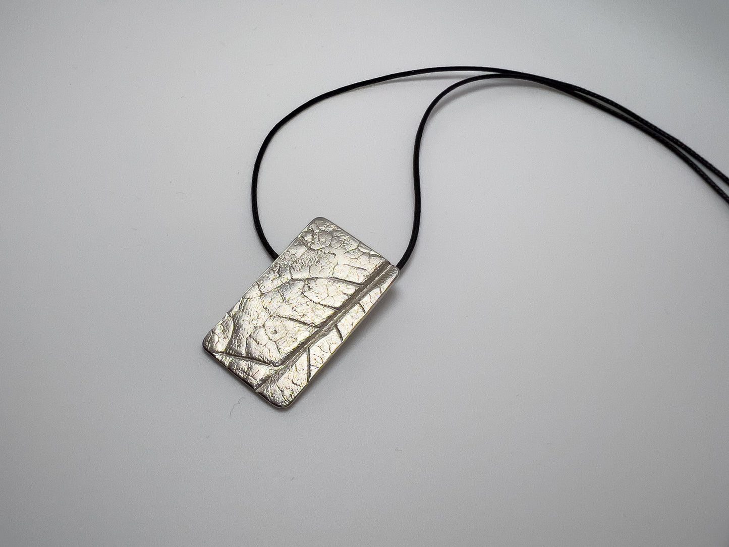 No-36. Silver Leafprint Pendant