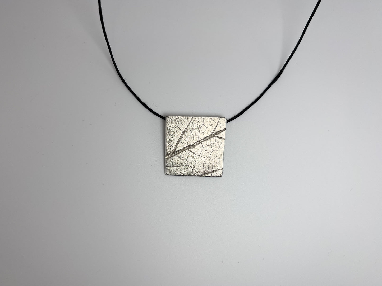 No-37. Silver Leafprint Pendant