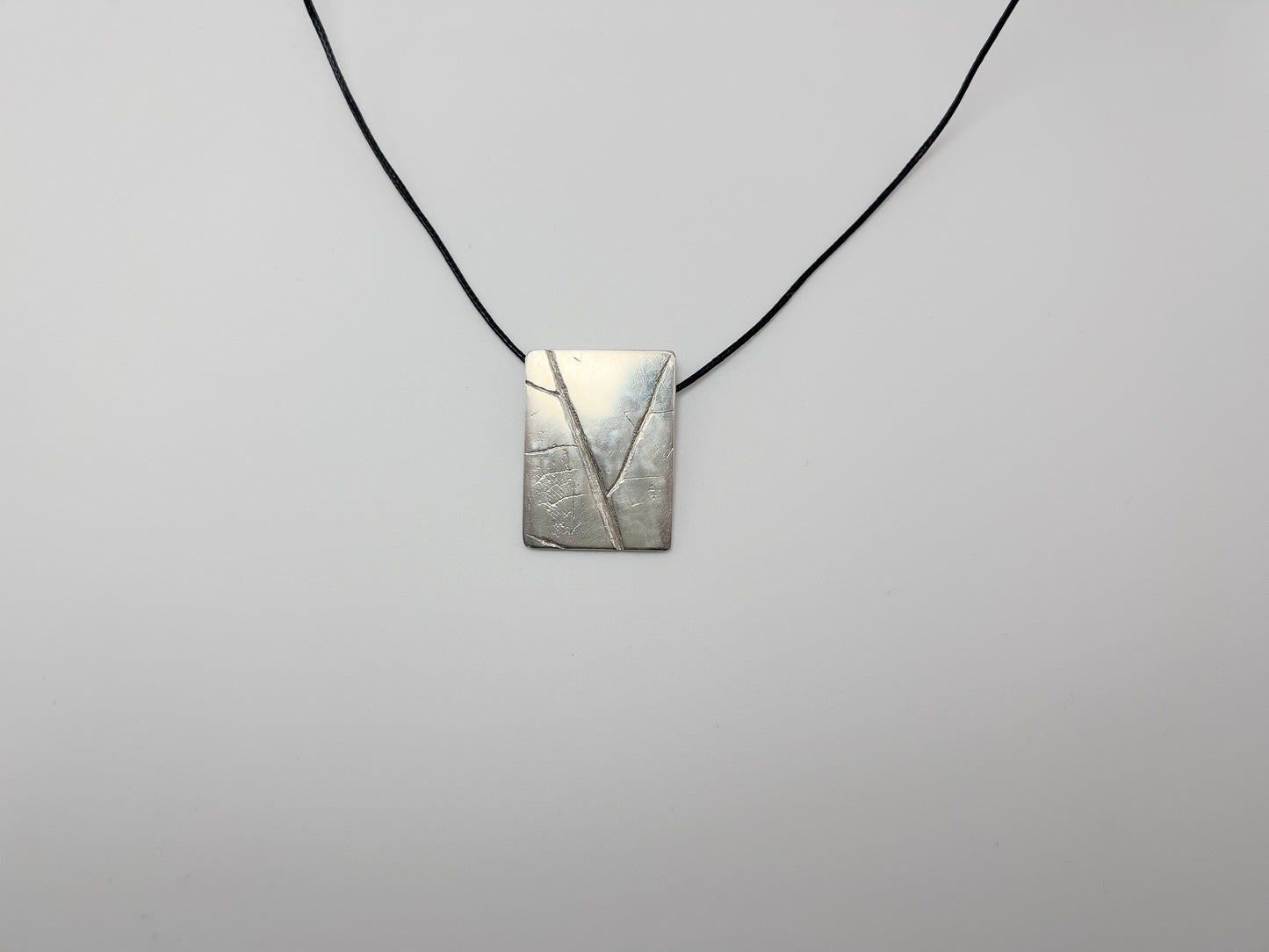 No-40. Silver Leafprint Pendant