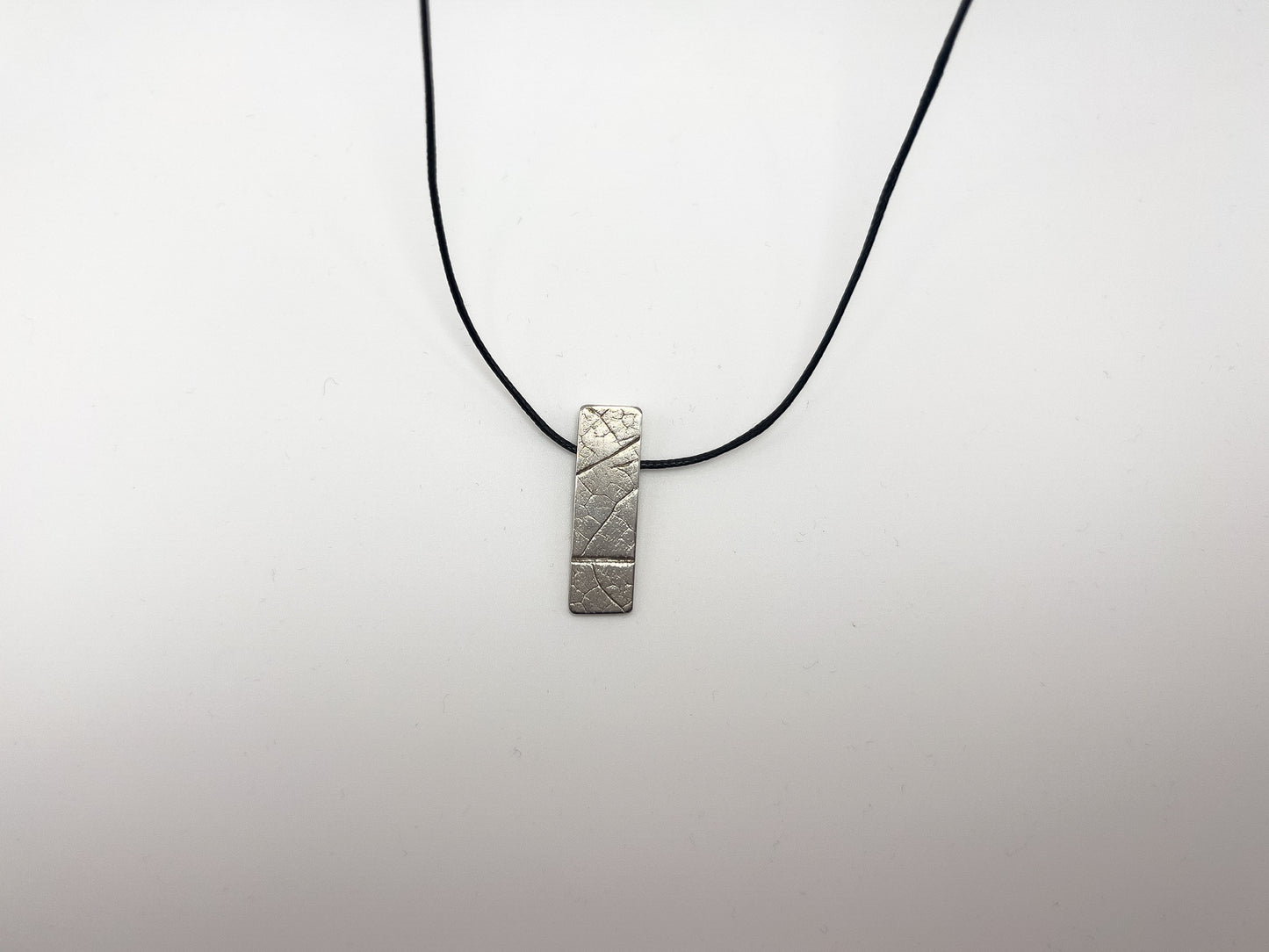 No-44. Silver Leafprint Pendant