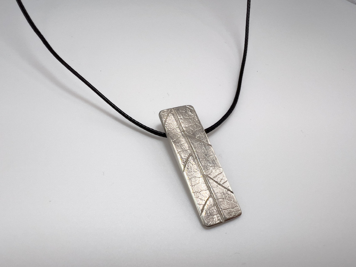 No-46. Silver Leafprint Pendant