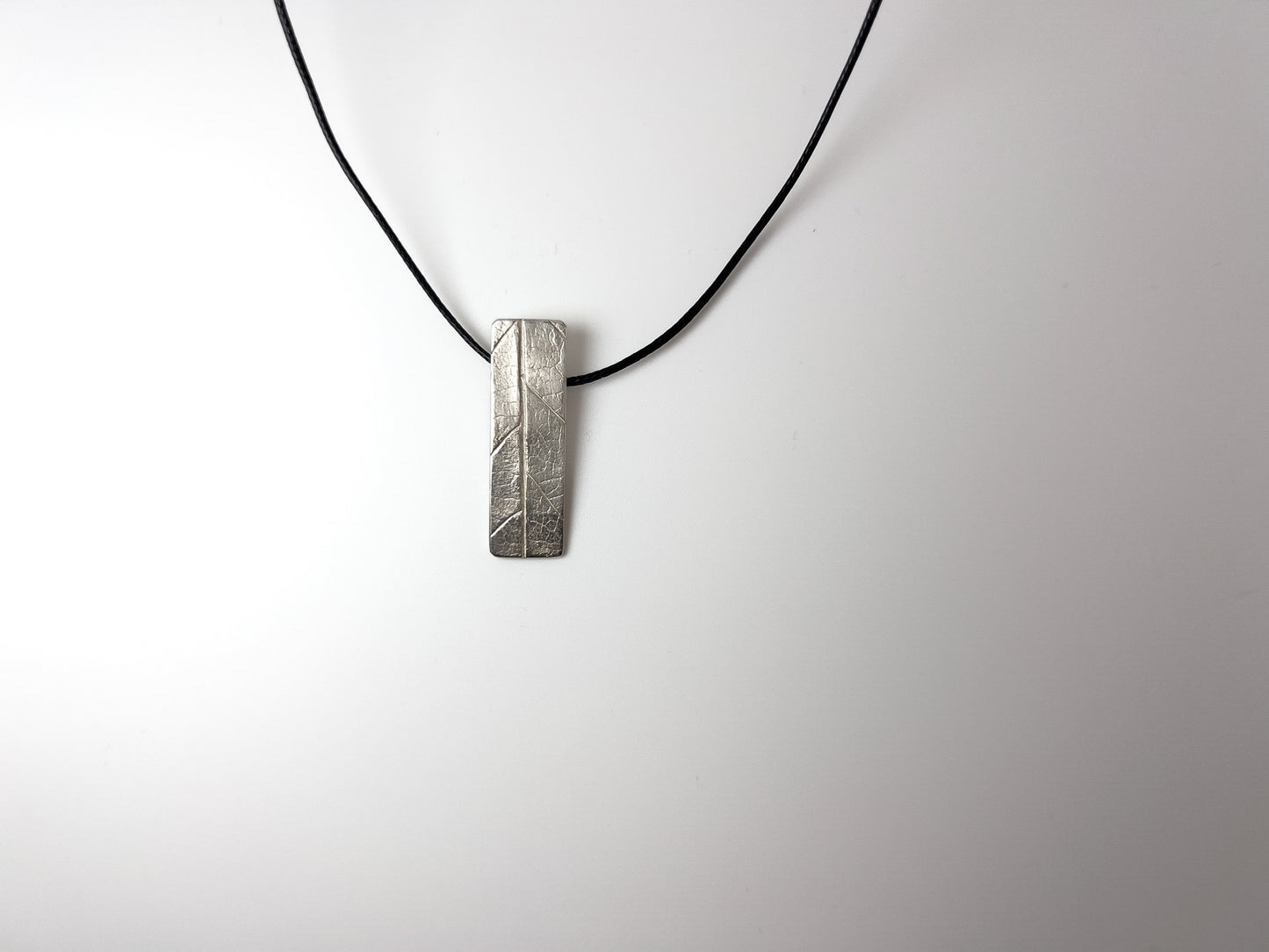 No-46. Silver Leafprint Pendant
