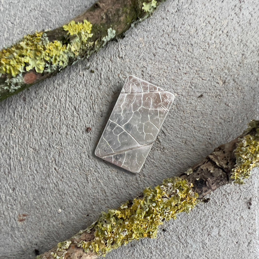 No-24. Silver Leafprint Pendant