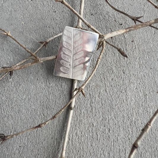 No-49. Silver Leafprint Pendant