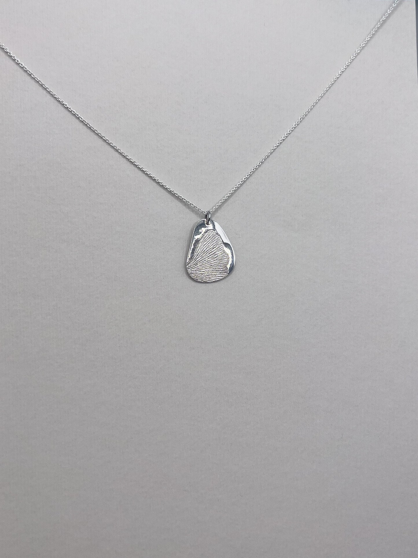 No-63. Silver Leafprint Pendant