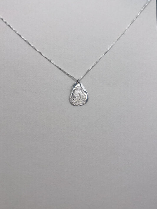 No-63. Silver Leafprint Pendant