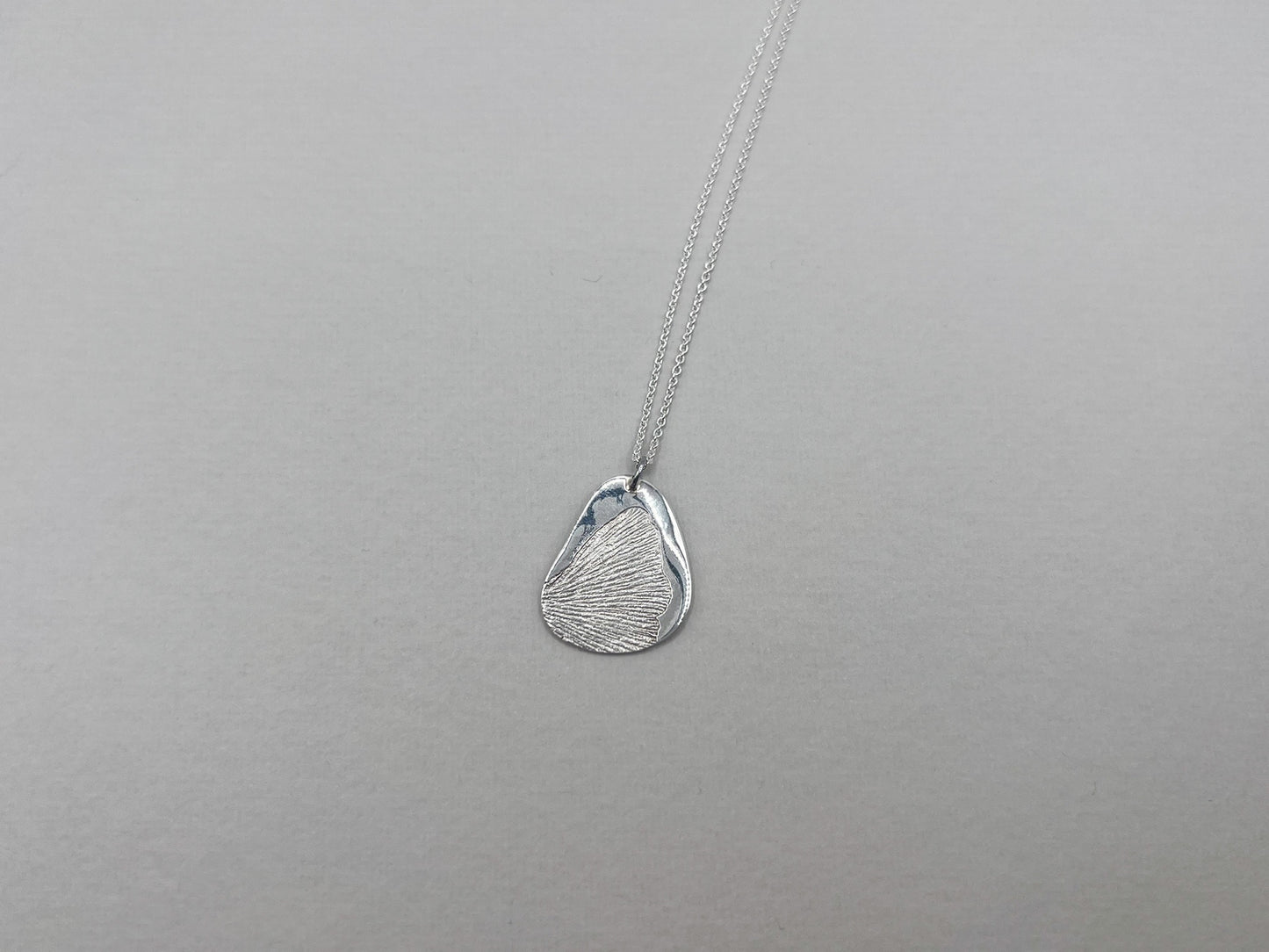 No-63. Silver Leafprint Pendant