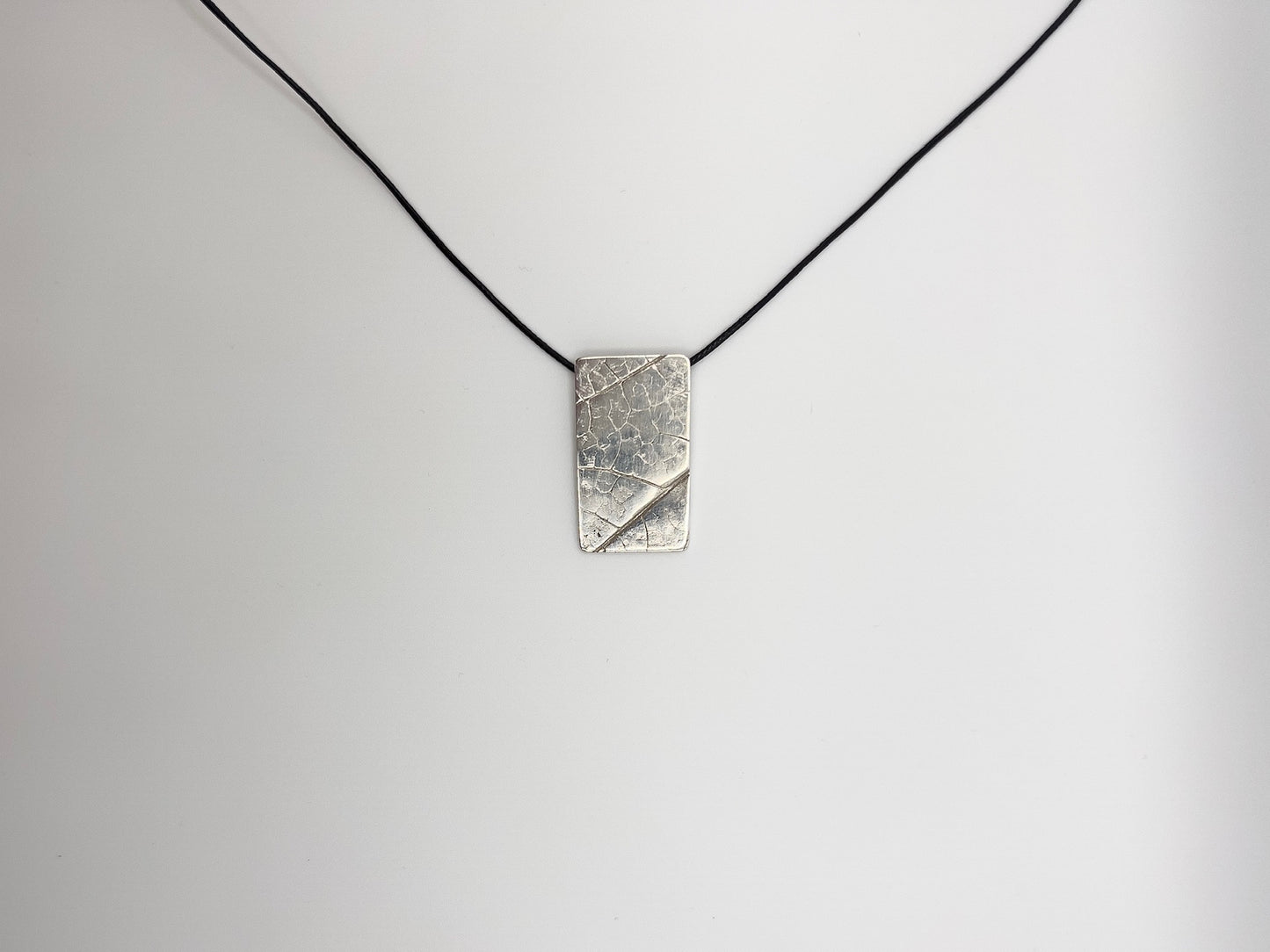 No-24. Silver Leafprint Pendant