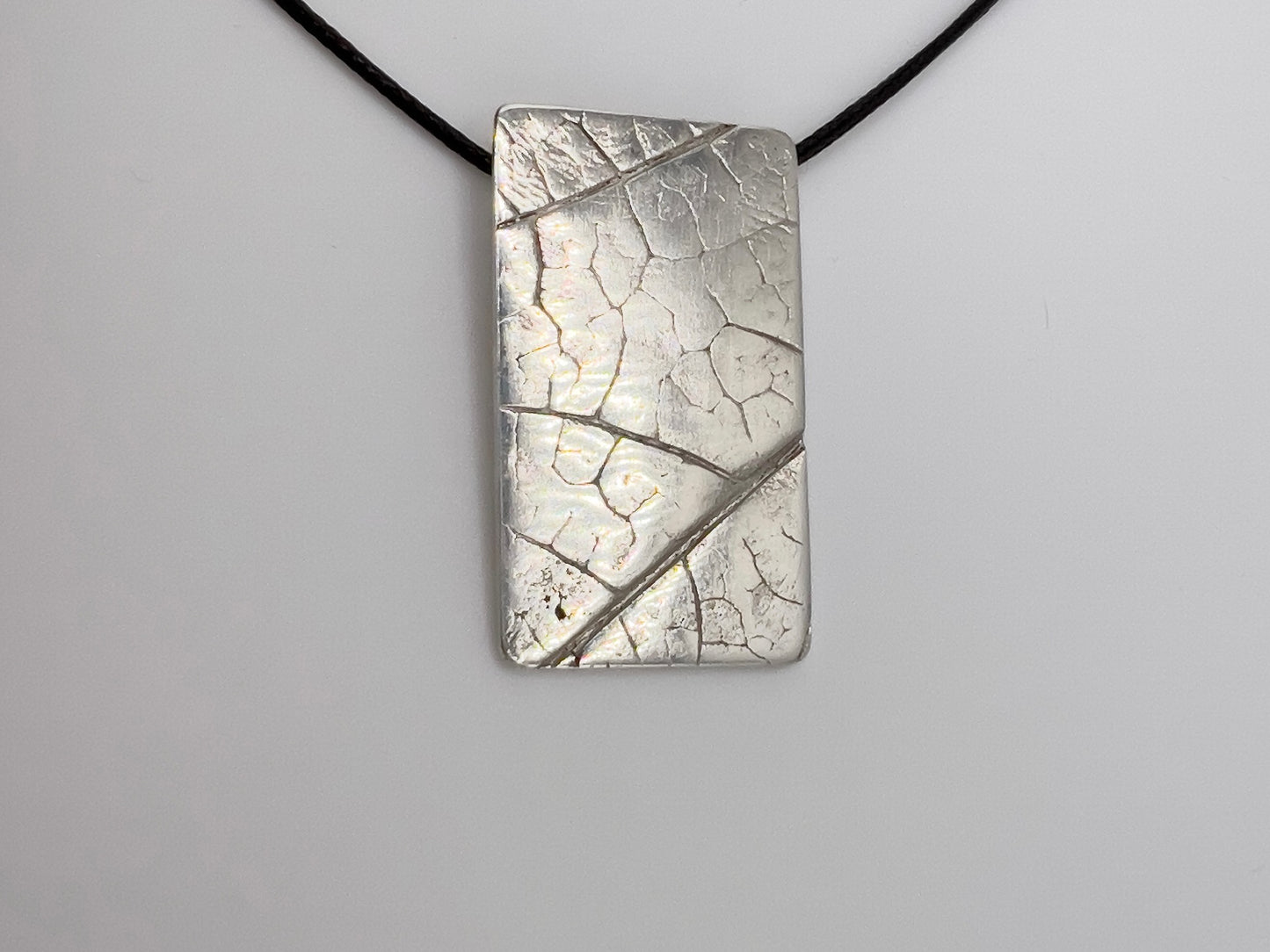 No-24. Silver Leafprint Pendant