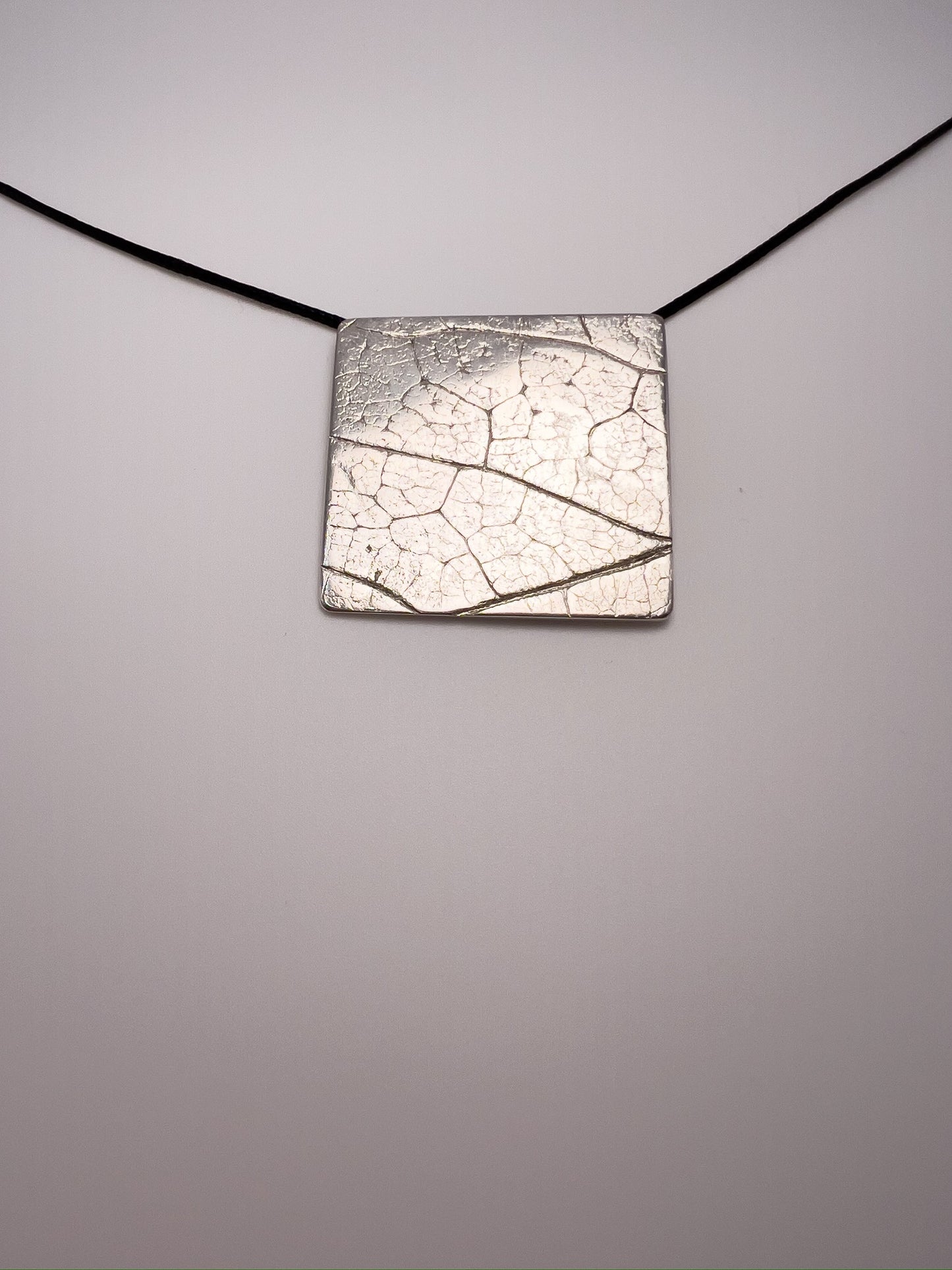No-30. Silver Leafprint Pendant