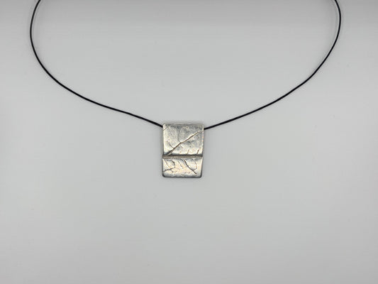 No-38. Silver Leafprint Pendant