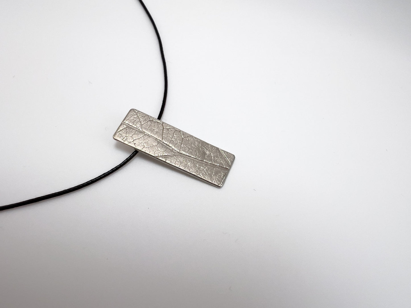 No-41. Silver Leafprint Pendant