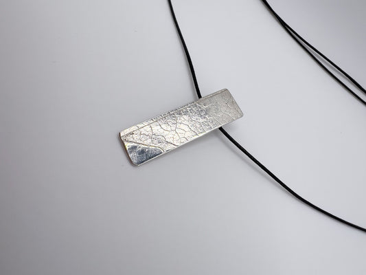 No-48. Silver Leafprint Pendant