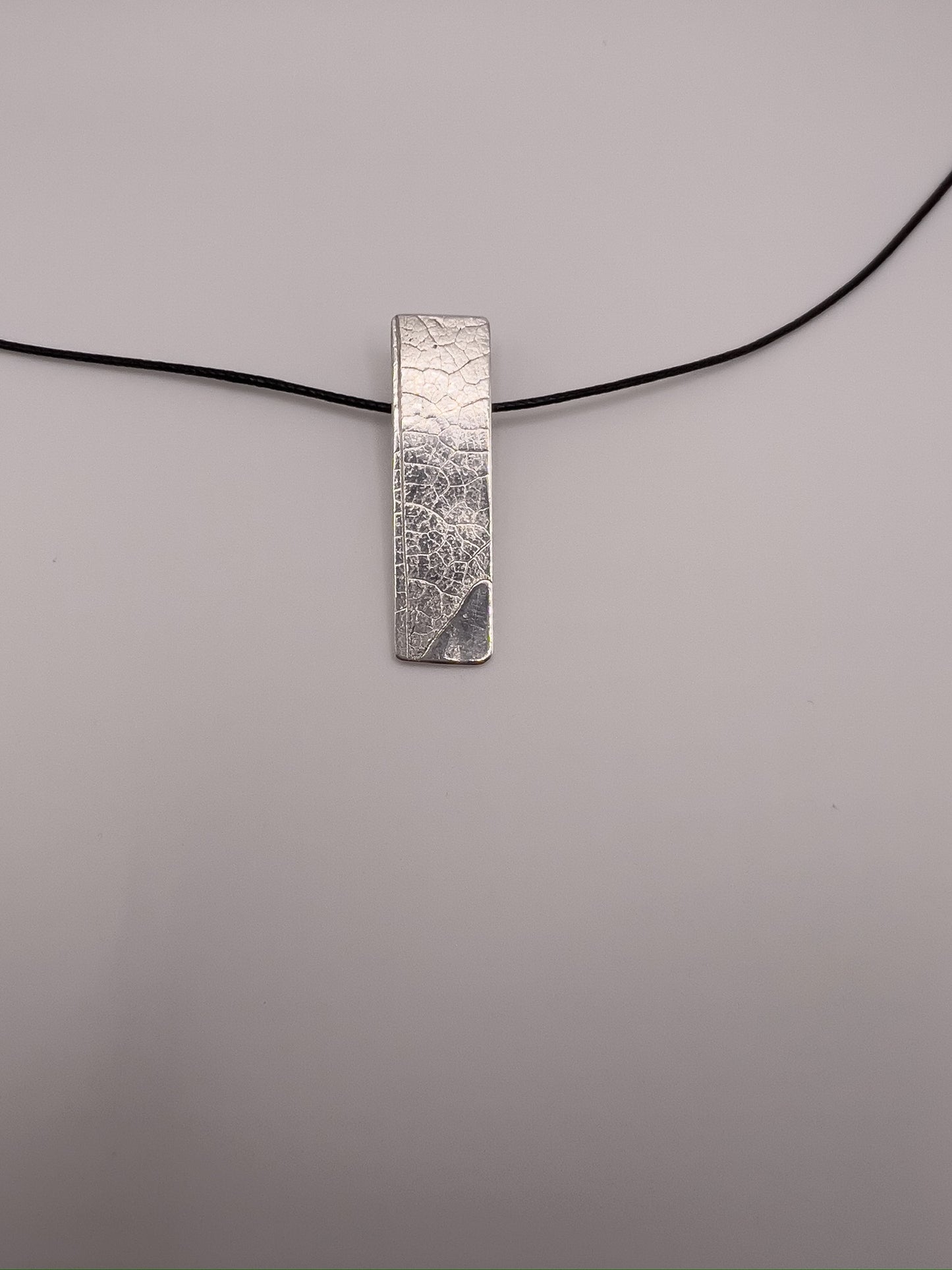 No-48. Silver Leafprint Pendant
