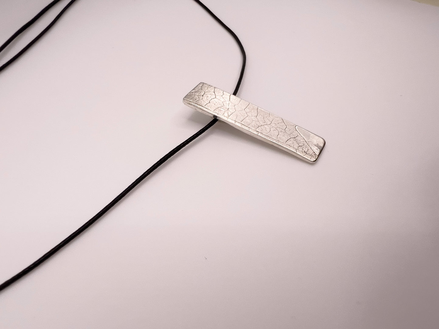 No-48. Silver Leafprint Pendant