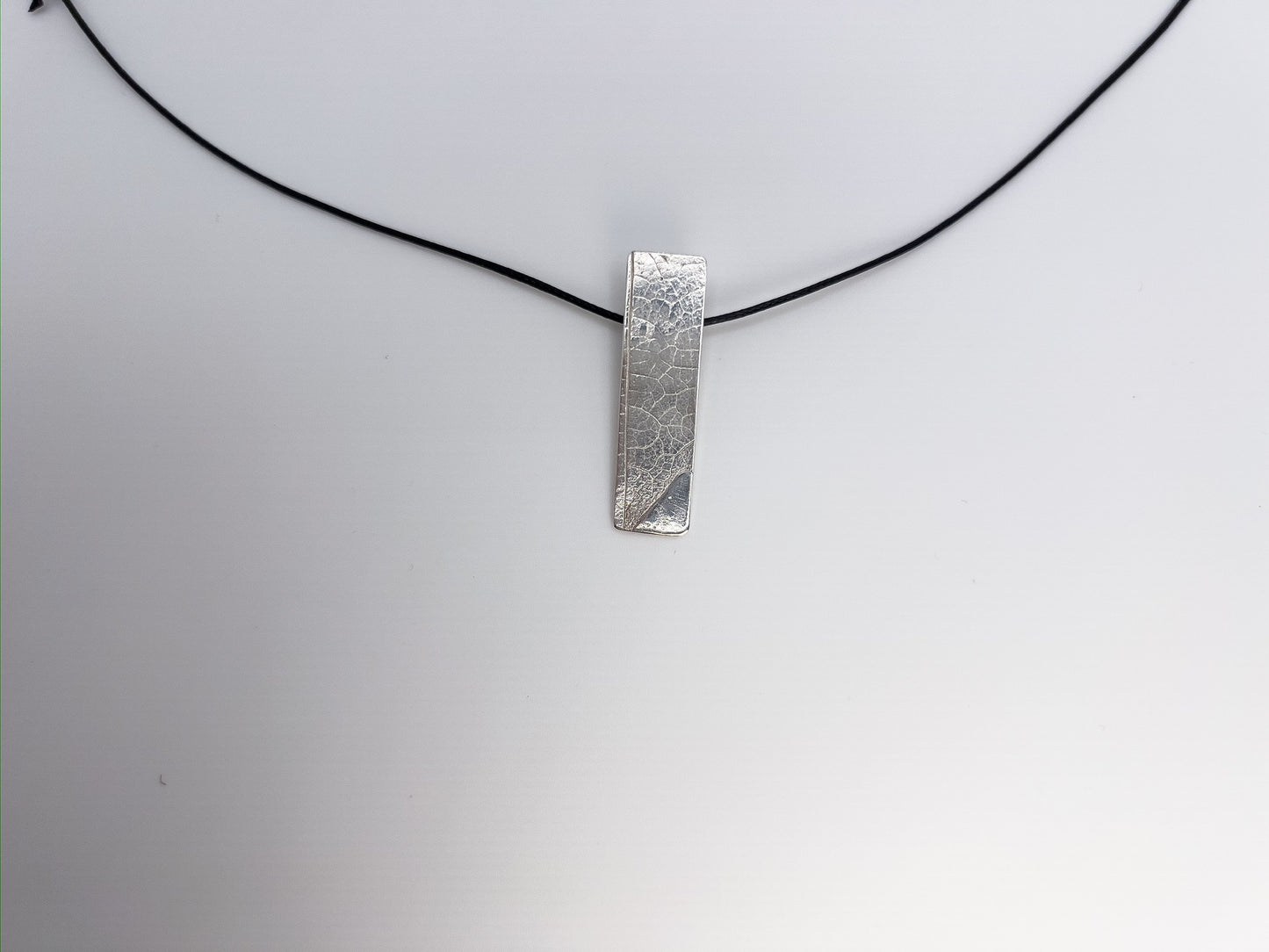 No-48. Silver Leafprint Pendant