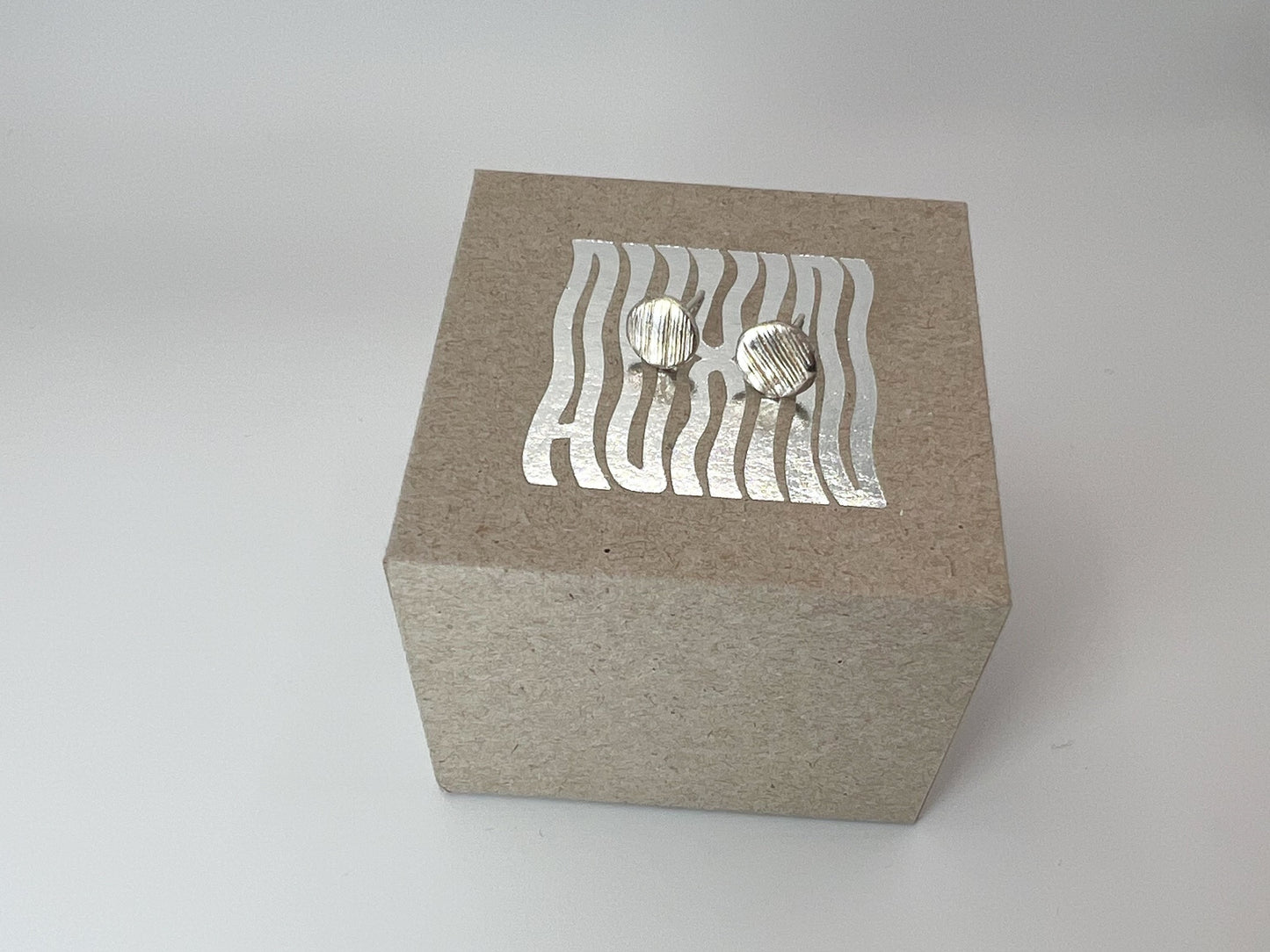 No-55. Silver Woodprint Earring