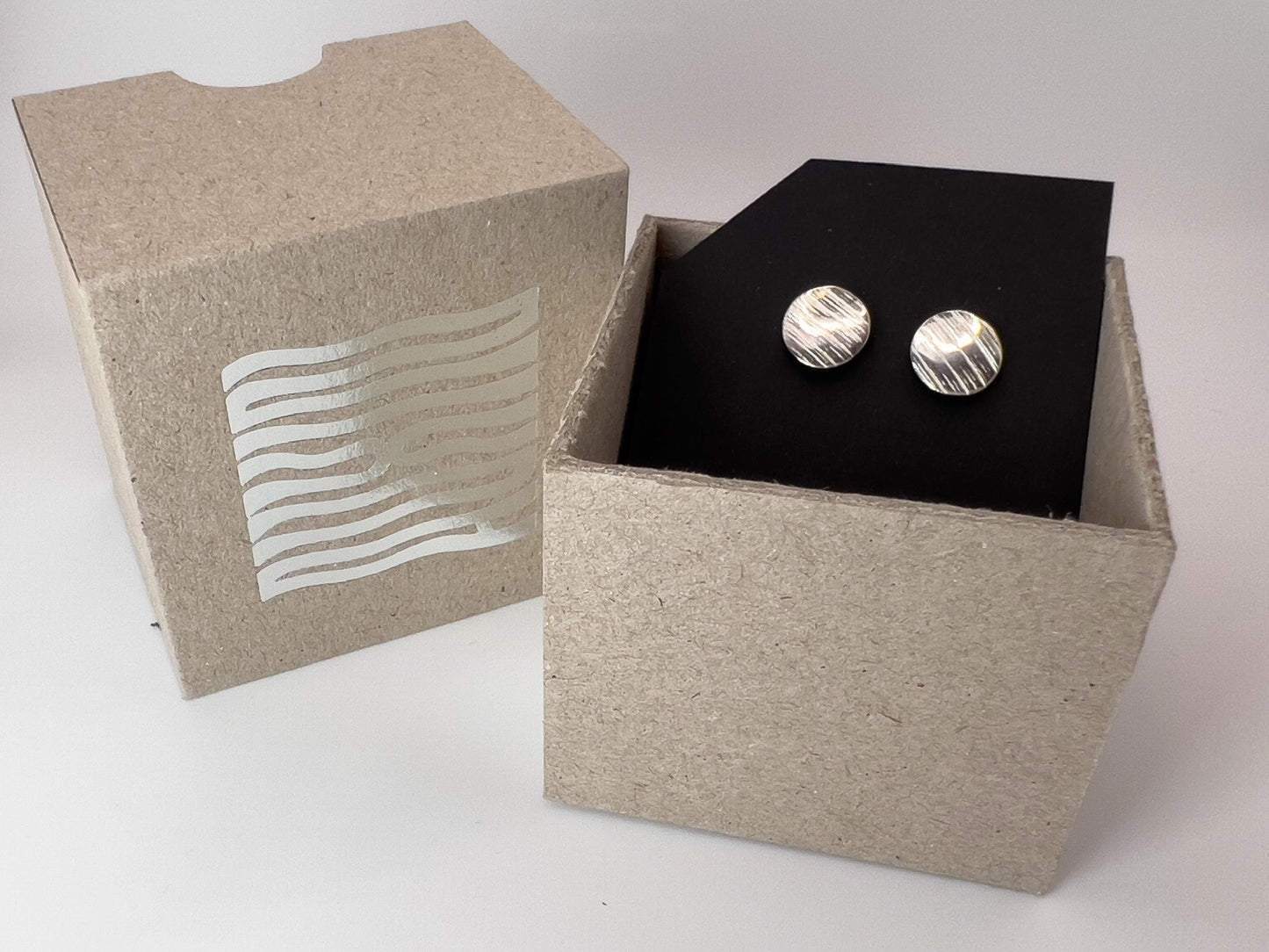 No-55. Silver Woodprint Earring