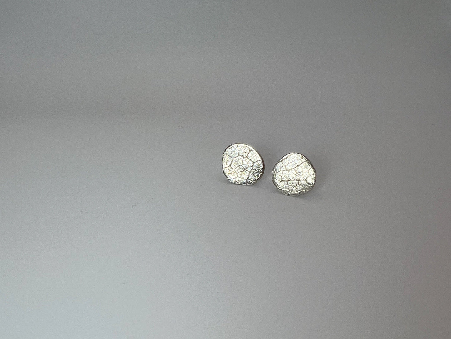 No-57. Silver Leafprint Earring