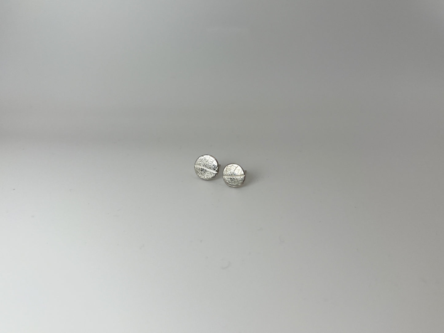 No-58. Silver Leafprint Earring