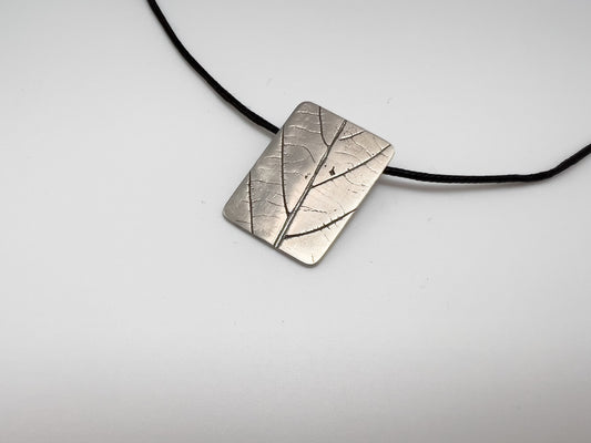 No-17. Silver Leafprint Pendant