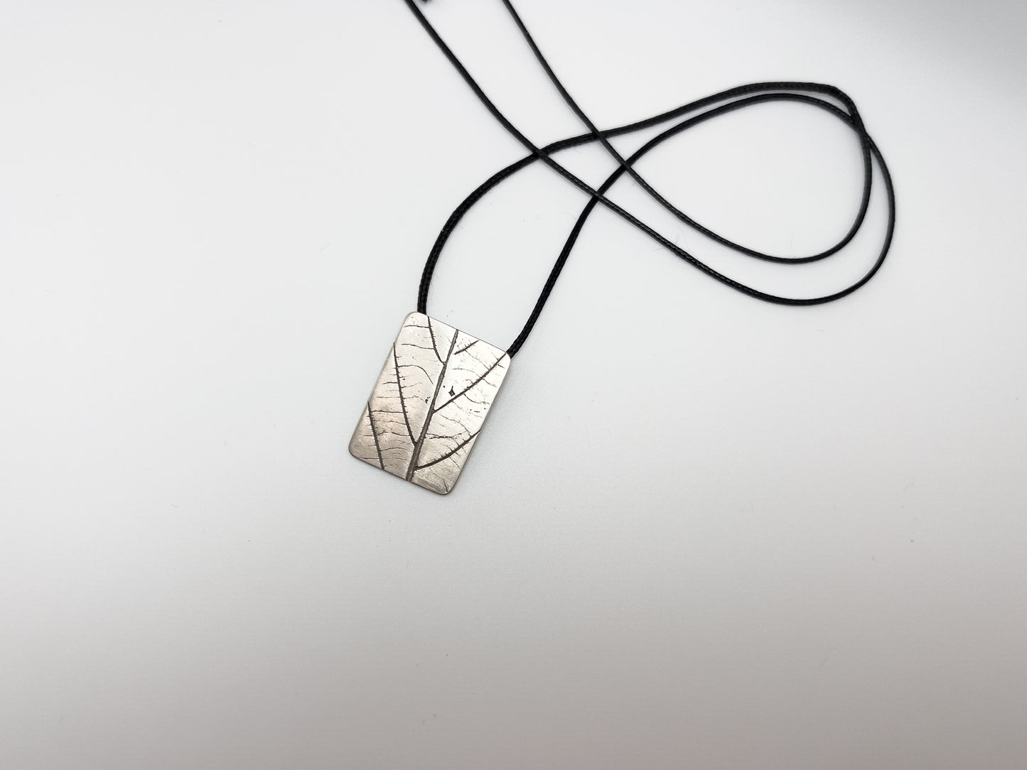 No-17. Silver Leafprint Pendant