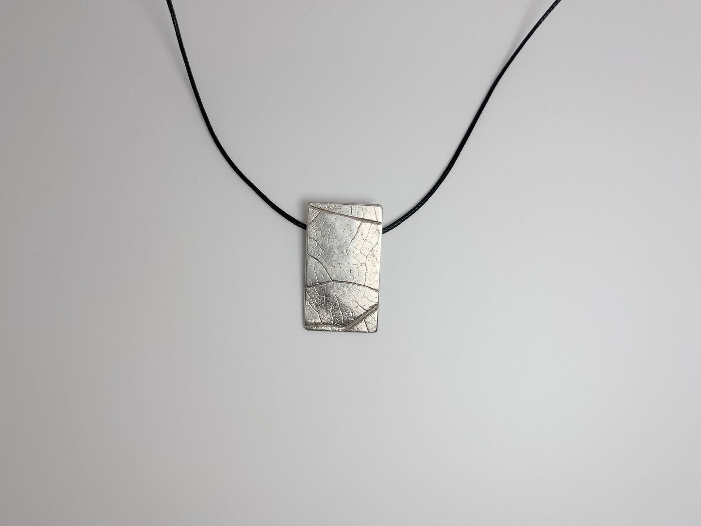 No-18. Silver Leafprint Pendant