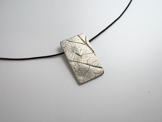 No-19. Silver Leafprint Pendant