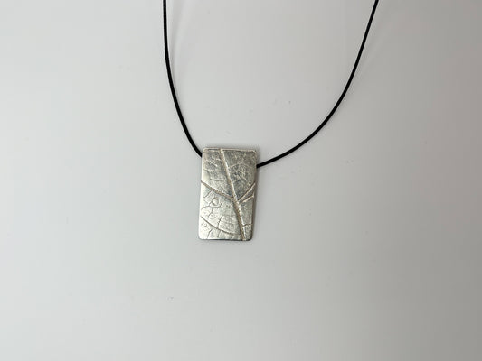 No-20. Silver Leafprint Pendant