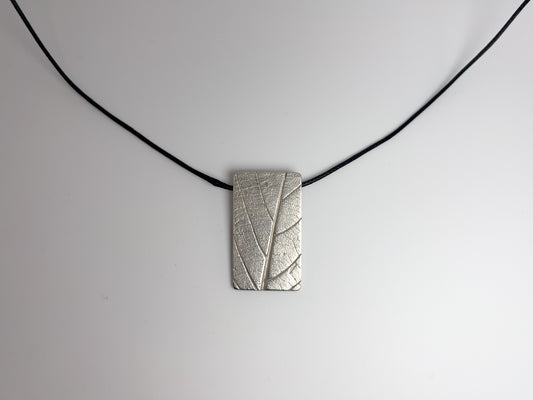 No-21. Silver Leafprint Pendant