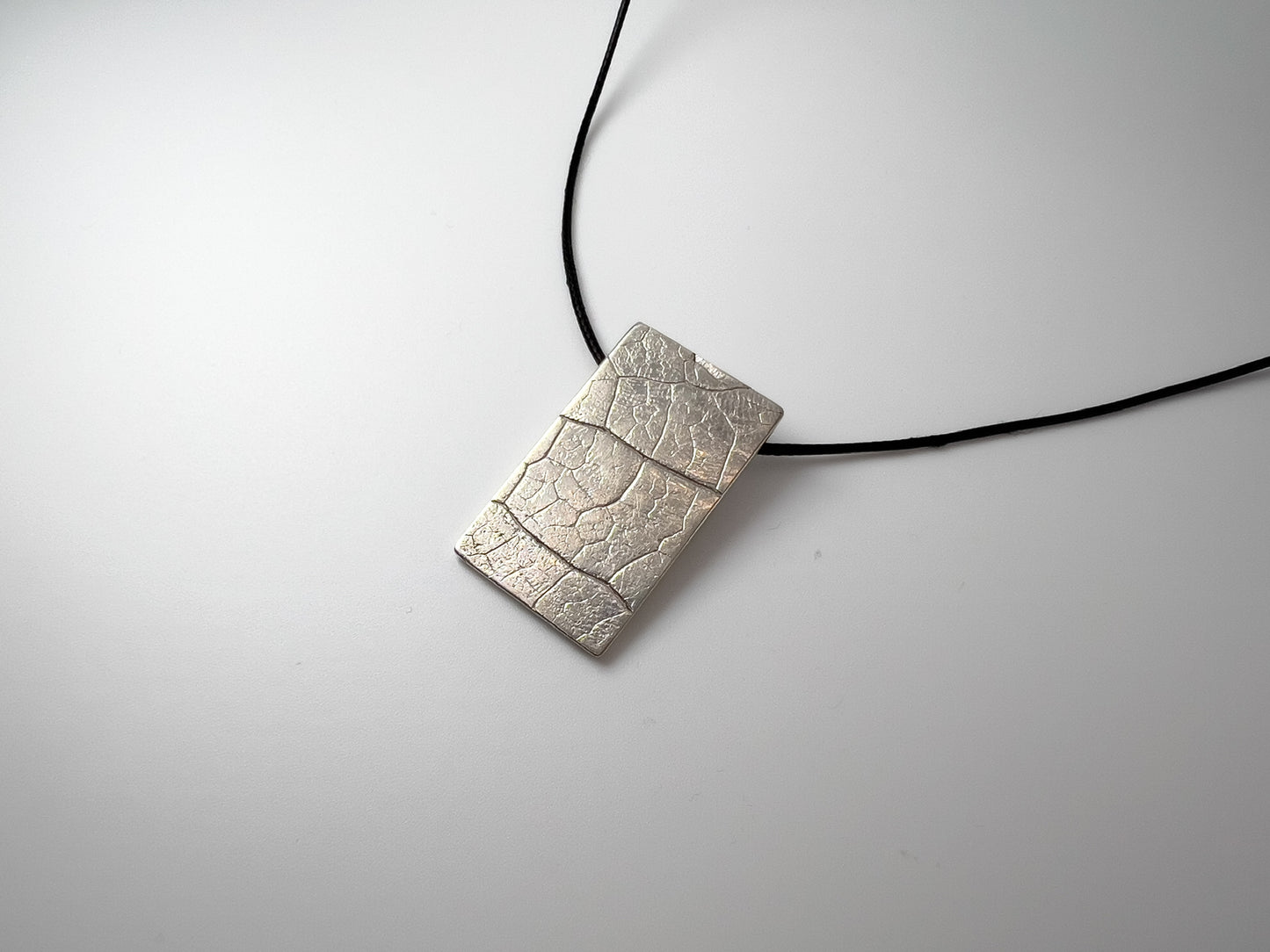 No-23. Silver Leafprint Pendant