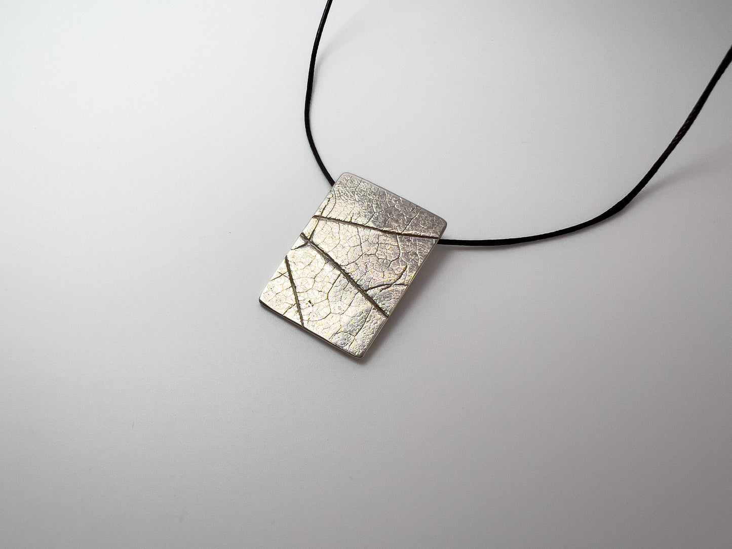 No-31. Silver Leafprint Pendant