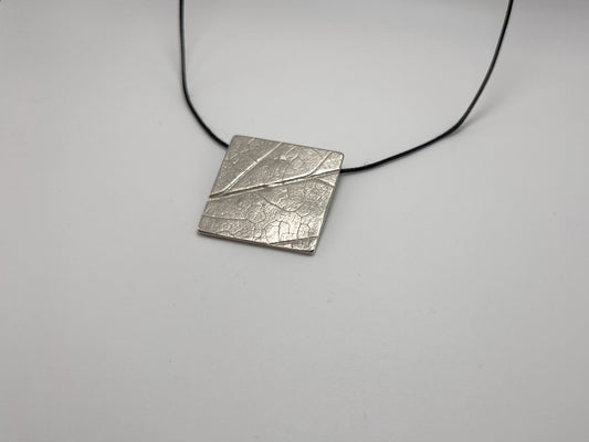 No-37. Silver Leafprint Pendant