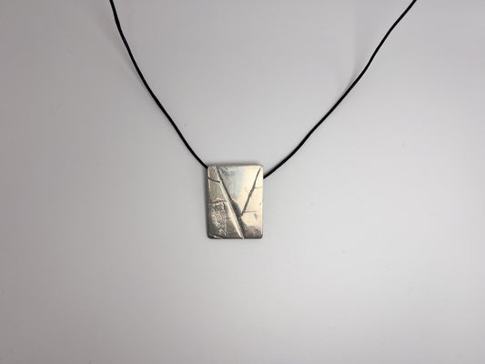 No-40. Silver Leafprint Pendant