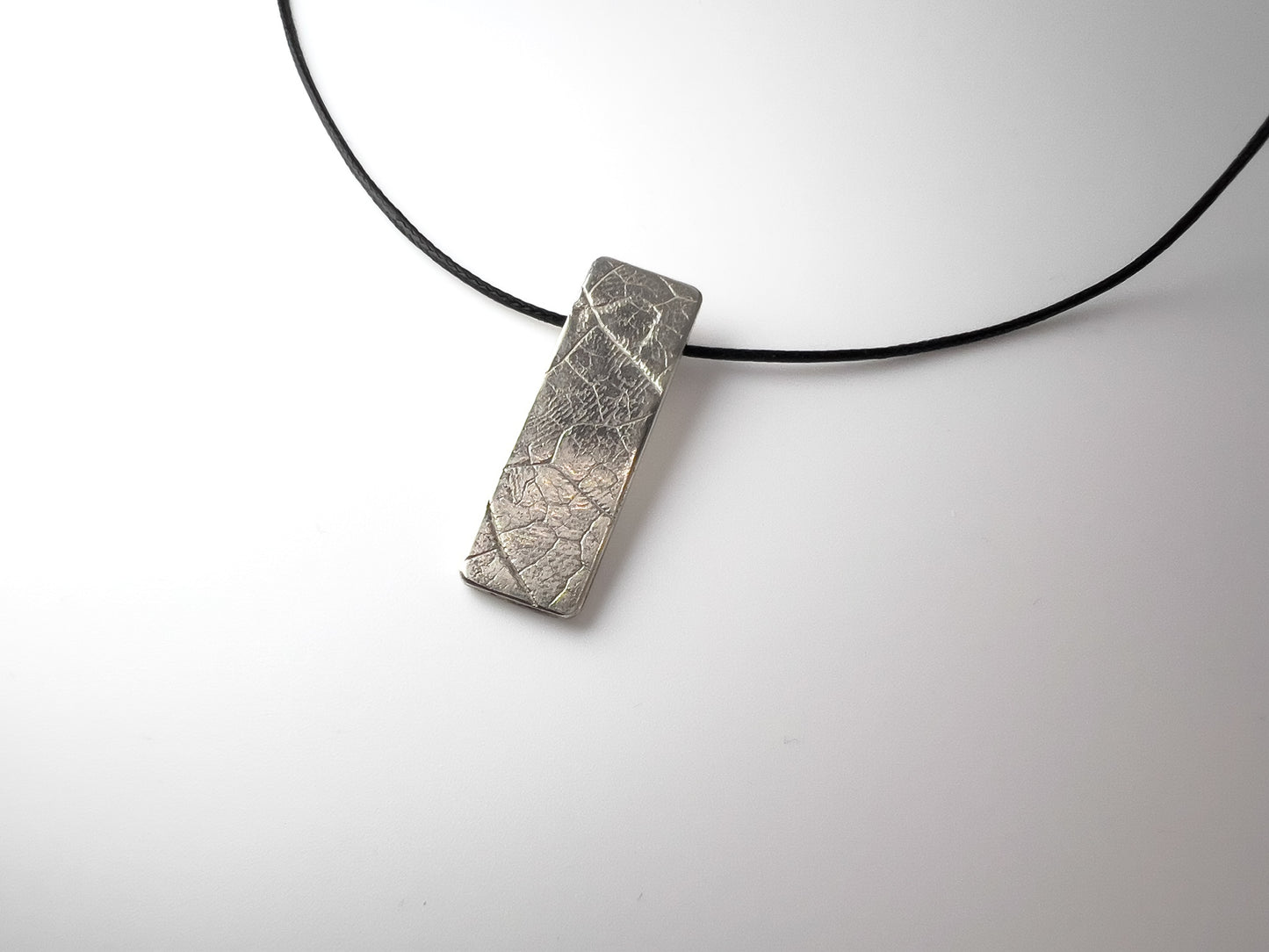 No-42. Silver Leafprint Pendant