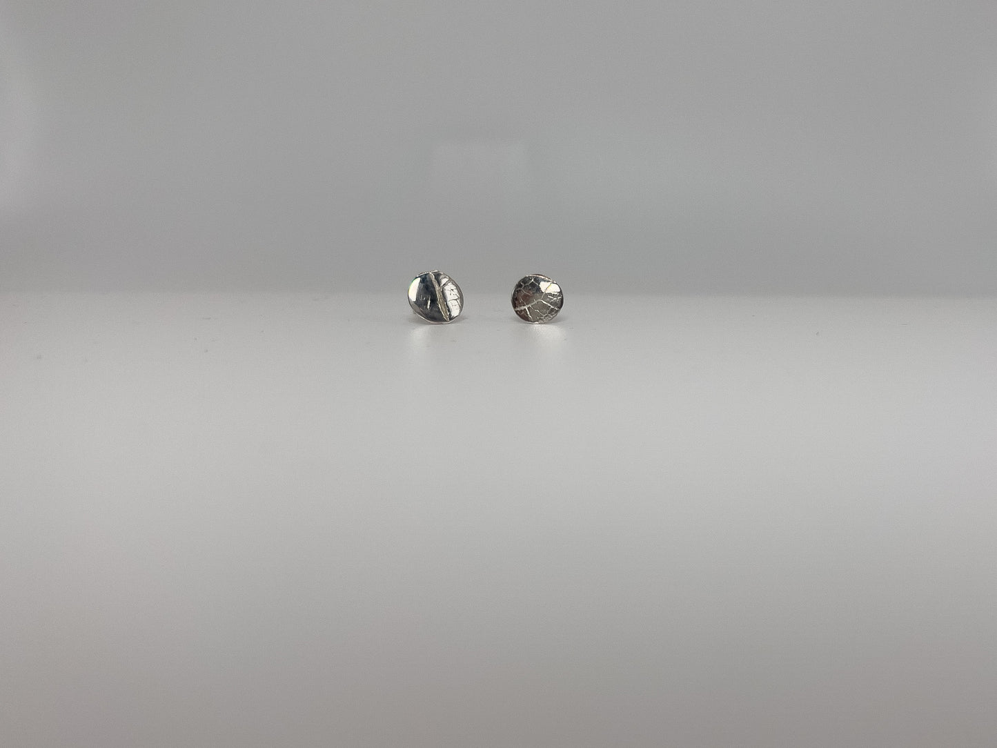 No-59. Silver Leafprint Earrings